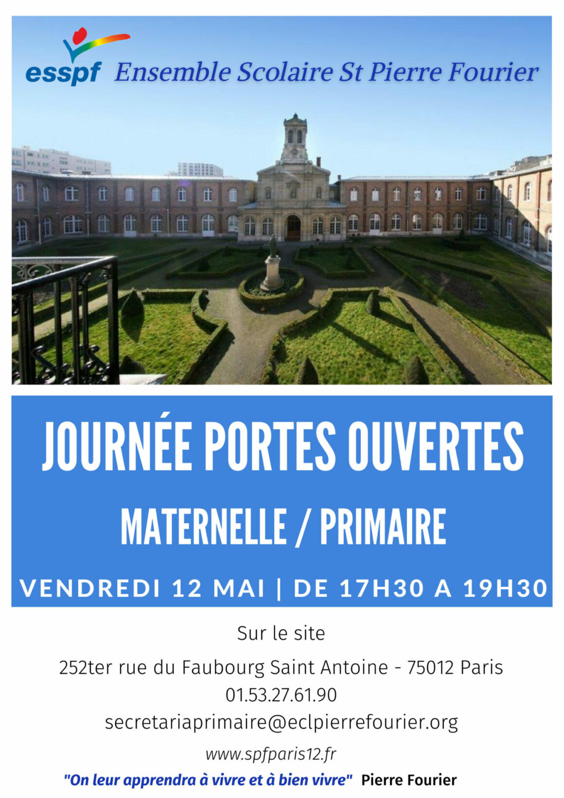 Portes Ouvertes 12 mai maternelle/primaire