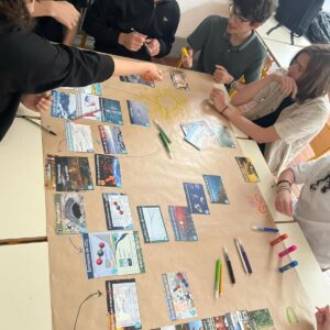 Les élèves de Seconde sur la fresque du climat